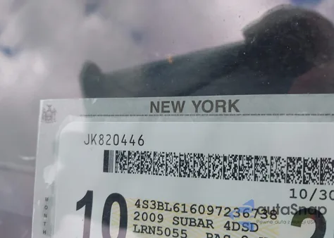 2009 Subaru Legacy 2.5I z USA, uszkodzony, nr VIN 4S3BL616097236738